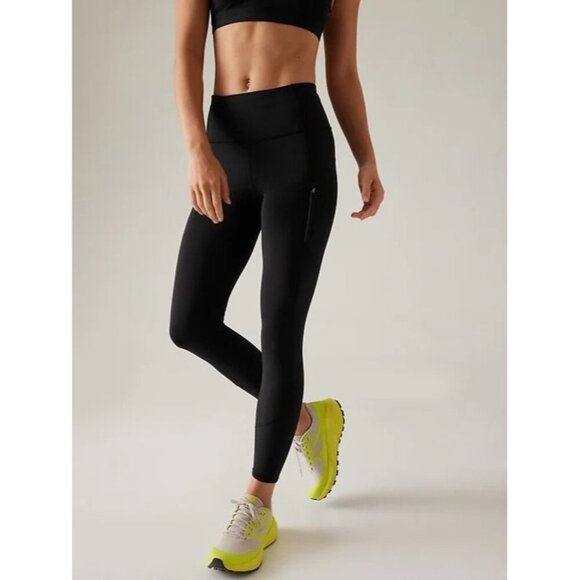 Athleta Rainier 7/8 Tights Black Leggings Small - Picture 1 of 11
